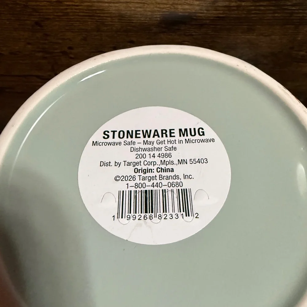Target Stoneware Mug I Deserve A Little Treat Cake Cherry Mint Green Coffee Cup